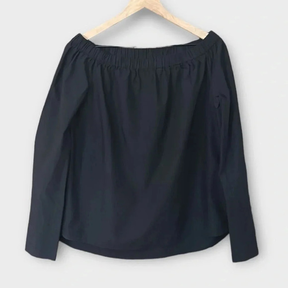 Zara Black Off the Shoulder Button Cuff Long Sleeve Blouse M - Picture 2 of 10
